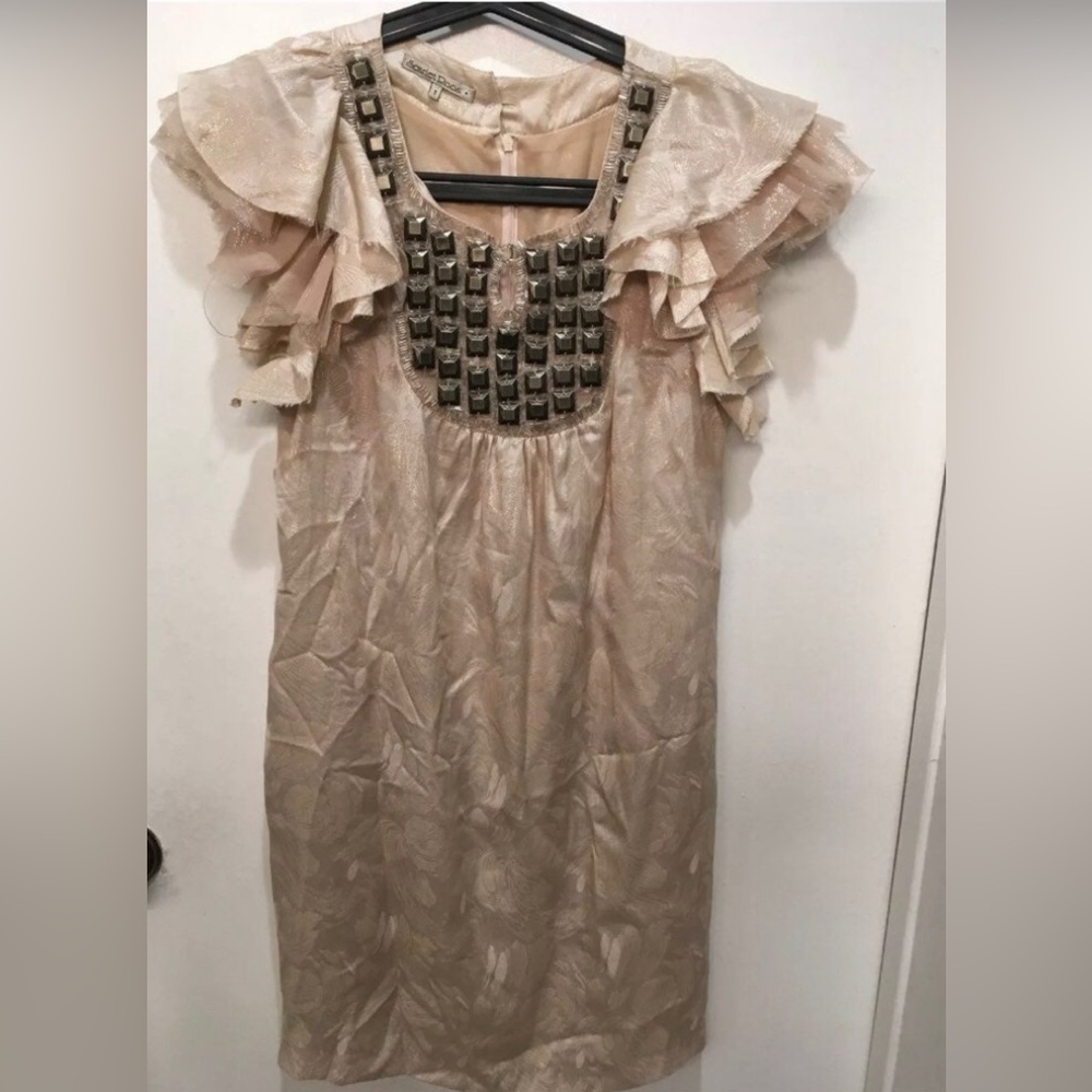 Scarlet Roos embellished semi ruffled dress